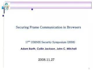 Securing Frame Communication in Browsers