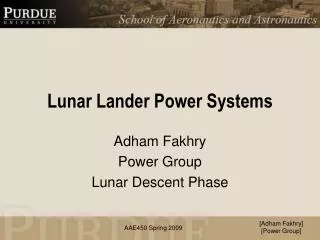 Lunar Lander Power Systems