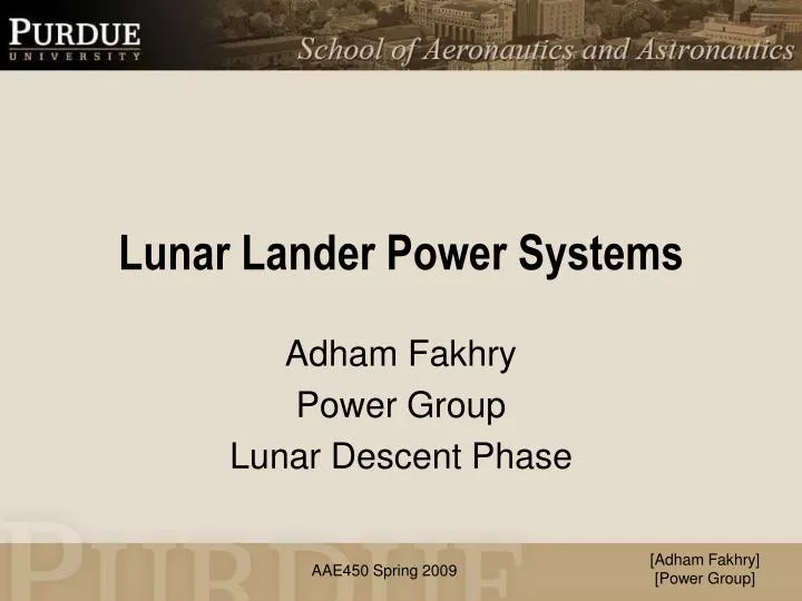 lunar lander power systems