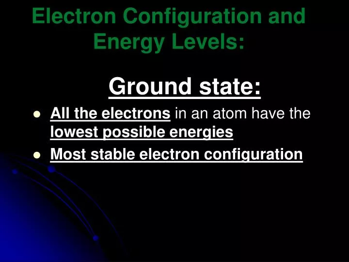 electron configuration and energy levels