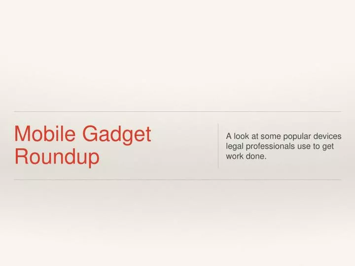 mobile gadget roundup