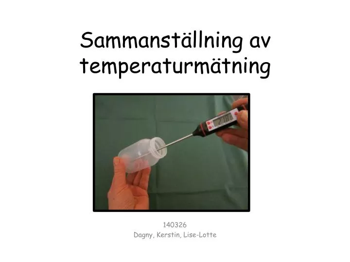 sammanst llning av temperaturm tning