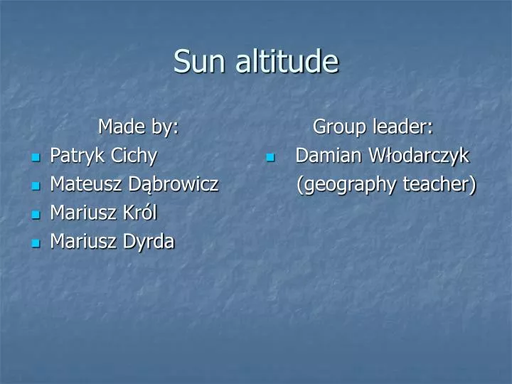 sun altitude