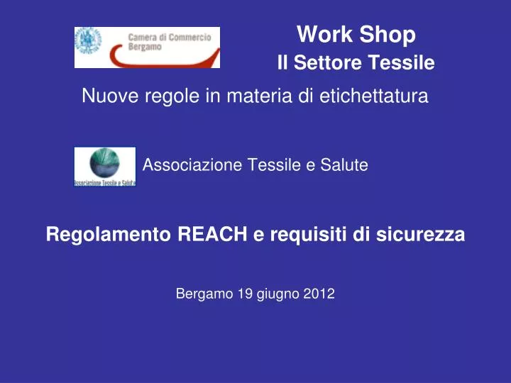 work shop il settore tessile