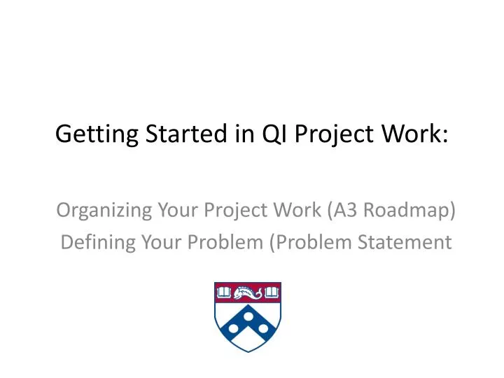 getting started in qi project work