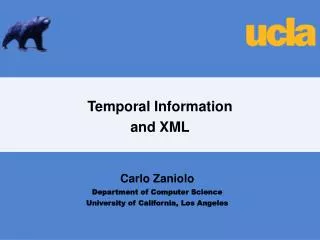 Temporal Information and XML