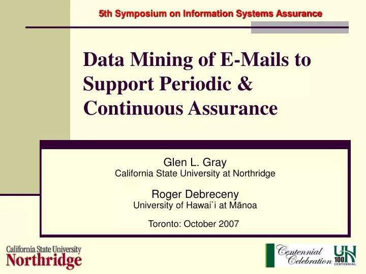 data mining of e mails to support periodic continuous assurance