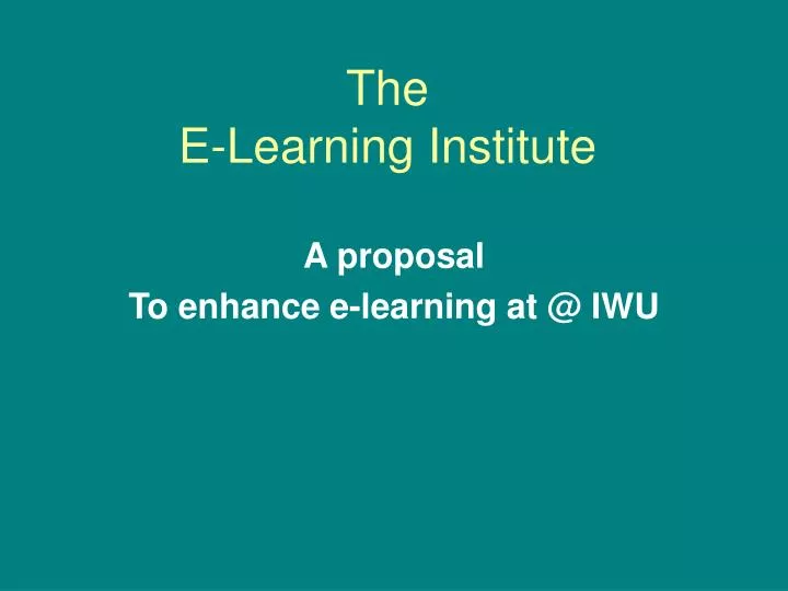 the e learning institute