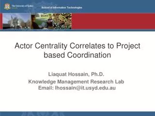 Actor Centrality Correlates to Project based Coordination