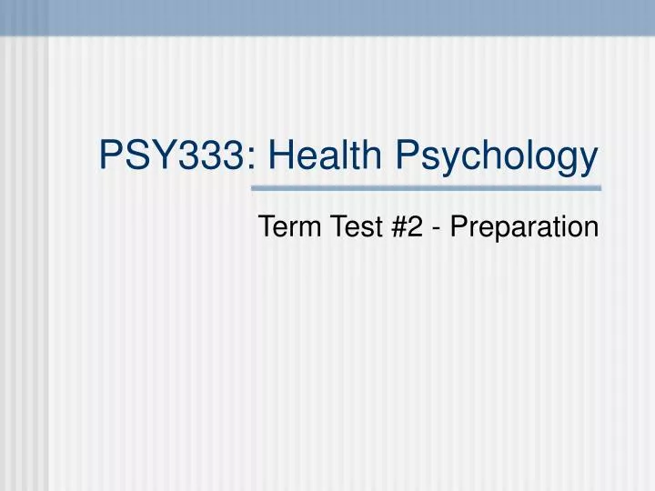 psy333 health psychology