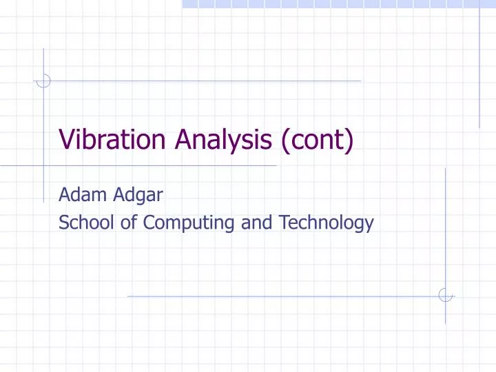 vibration analysis cont