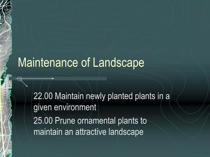 maintenance of landscape