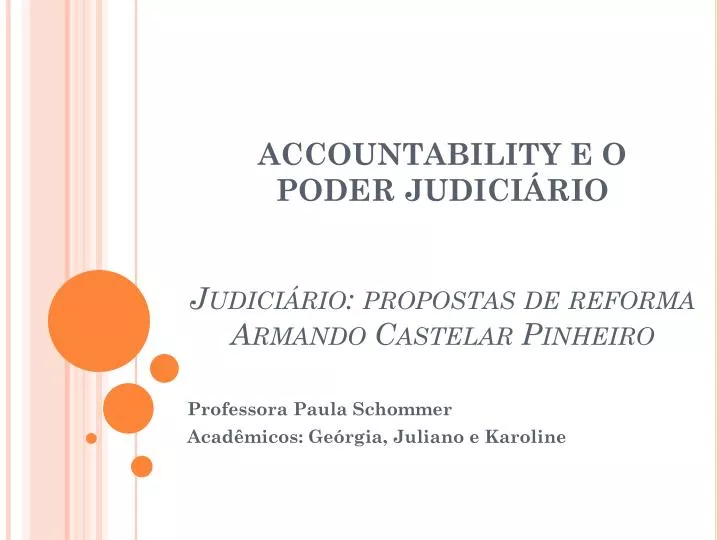 accountability e o poder judici rio judici rio propostas de reforma armando castelar pinheiro