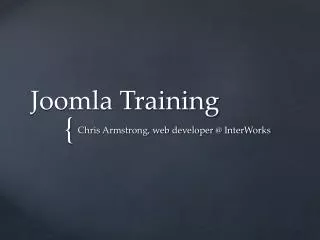 Joomla Training