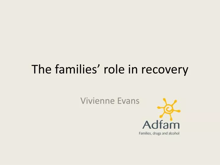 the families role in recovery