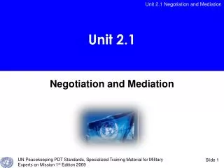 Negotiation and Mediation