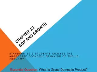 CHAPTER 12 GDP and Growth