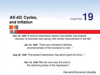 AS - AD , Cycles, and Inflation