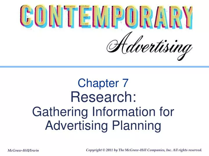 chapter 7 research gathering information for advertising planning