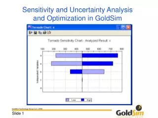 Sensitivity and Uncertainty Analysis and Optimization in GoldSim