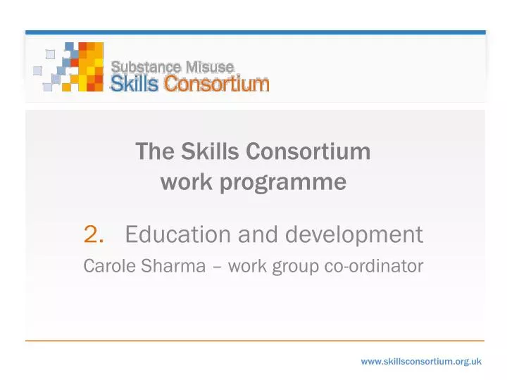 the skills consortium work programme