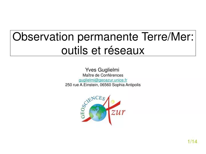 observation permanente terre mer outils et r seaux