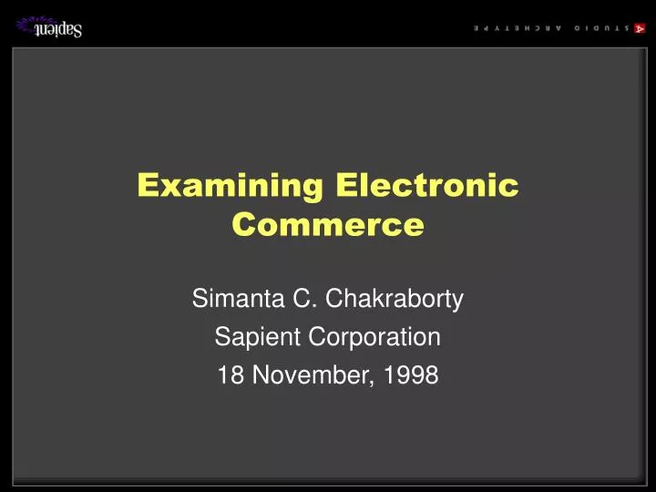 examining electronic commerce
