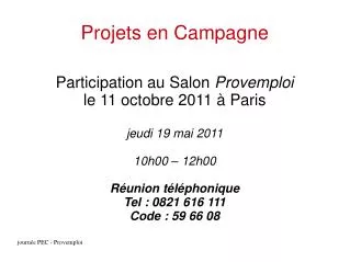 projets en campagne