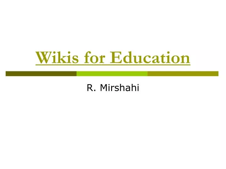 wikis for education