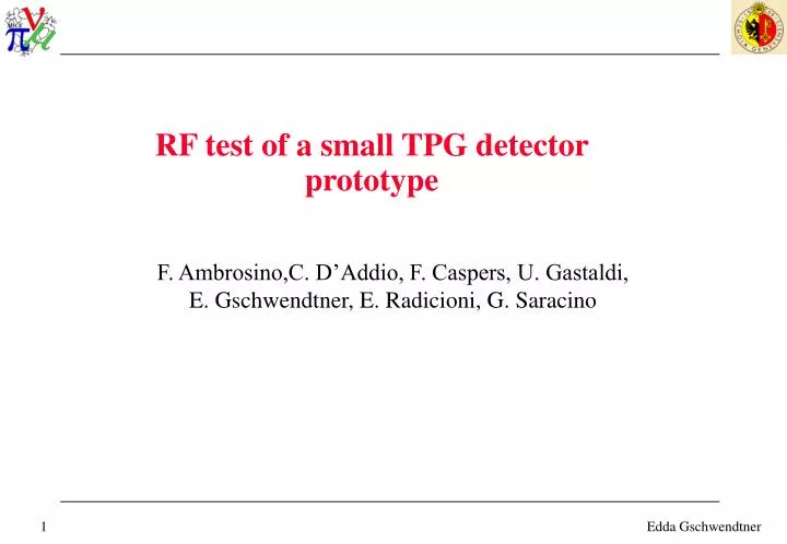rf test of a small tpg detector prototype