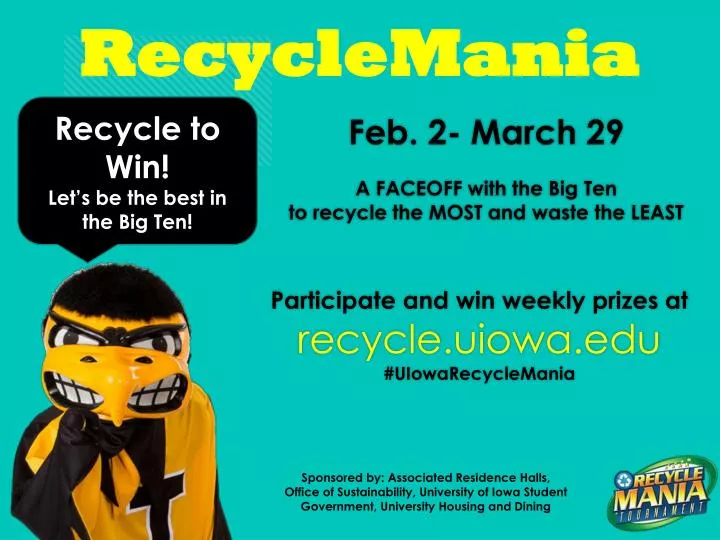 feb 2 march 29 a faceoff with the big ten to recycle the most and waste the least