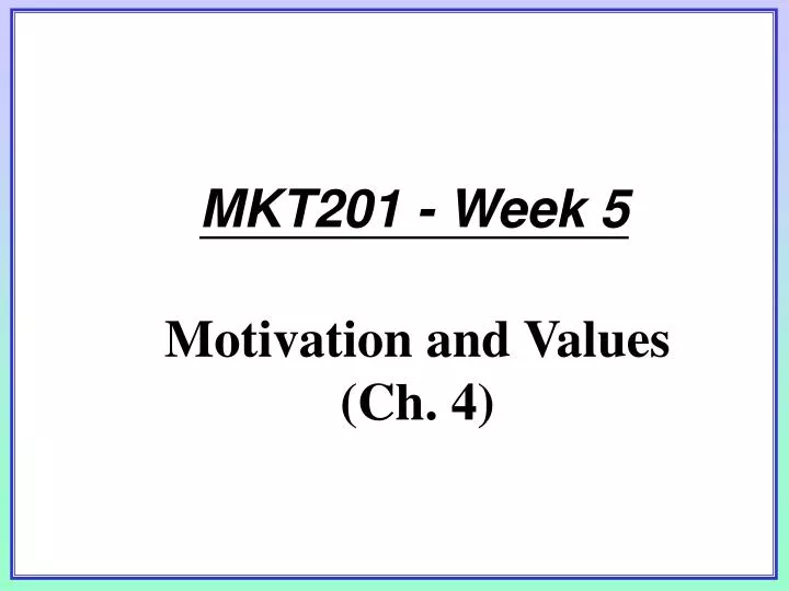 mkt201 week 5