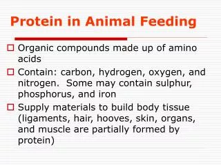Protein in Animal Feeding