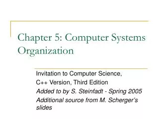 PPT - Computer Systems Organization & Architecture Chapter 1 Part 8 ...