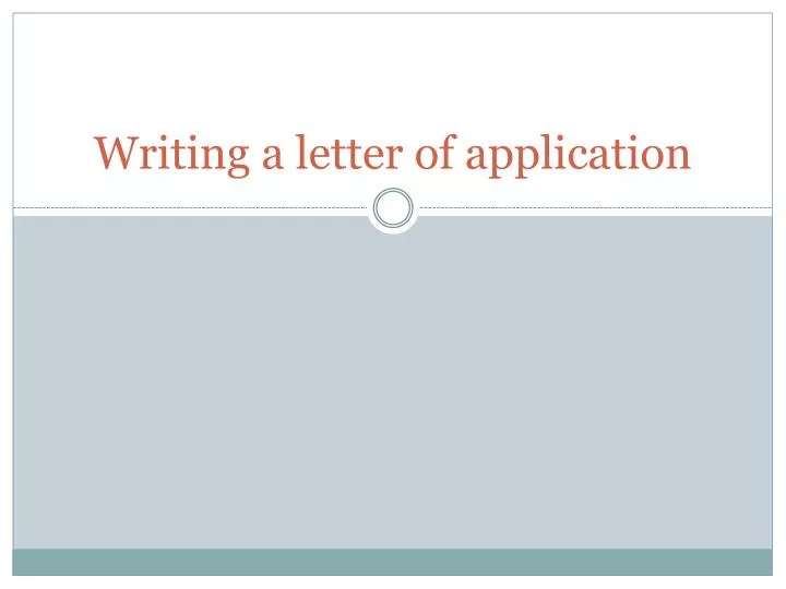 writing a letter of application