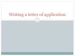 Writing a letter of application - slide 1