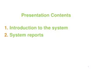 Presentation Contents