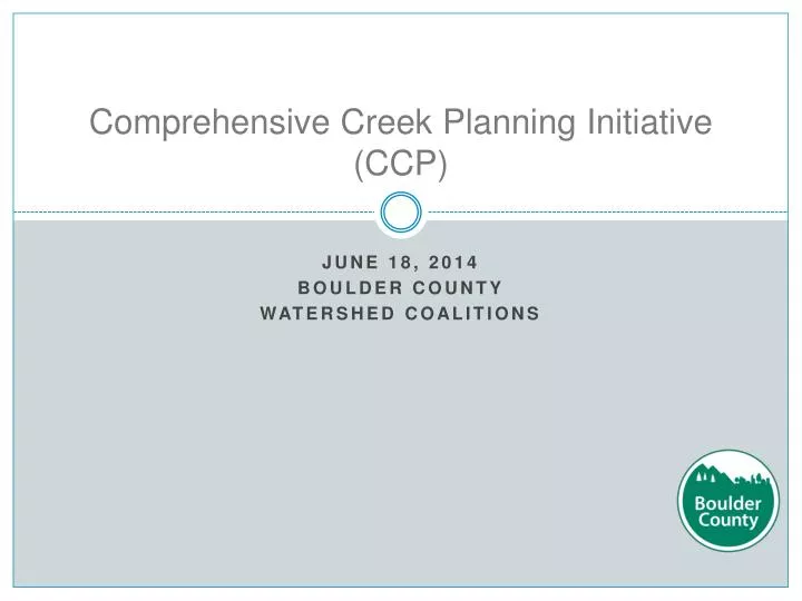 comprehensive creek planning initiative ccp