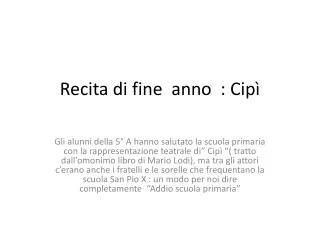 recita di fine anno cip
