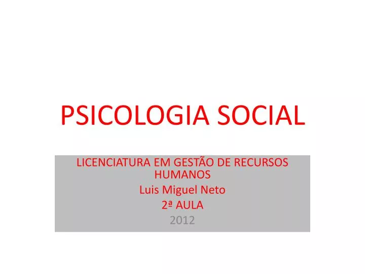 psicologia social