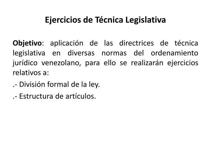ejercicios de t cnica legislativa