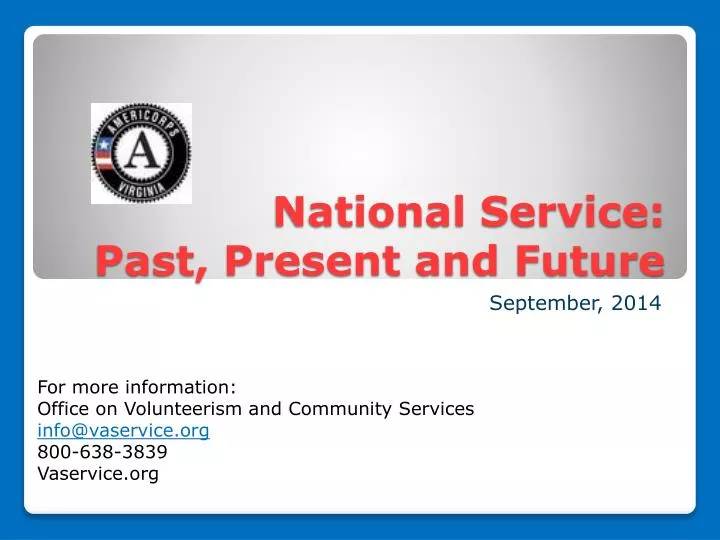 national service past present and future