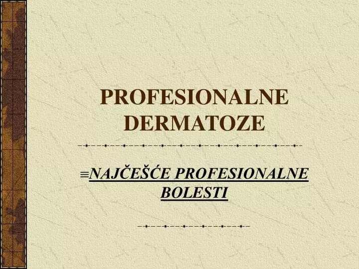 profesionalne dermatoze