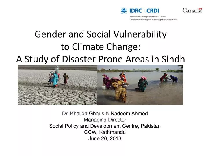 gender and social vulnerability to climate change a study of disaster prone areas in sindh
