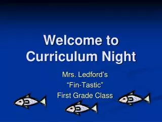 Welcome to Curriculum Night