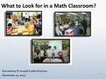 What to Look for in a Math Classroom? - slide 1