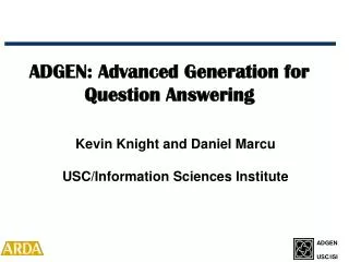 ADGEN: Advanced Generation for Question Answering