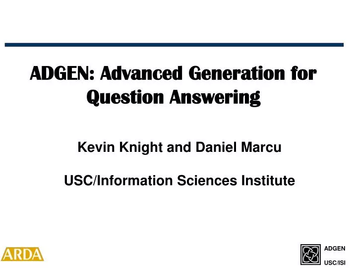 adgen advanced generation for question answering