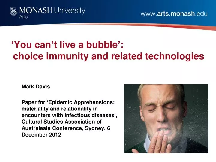 you can t live a bubble choice immunity and related technologies