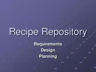 Recipe Repository
